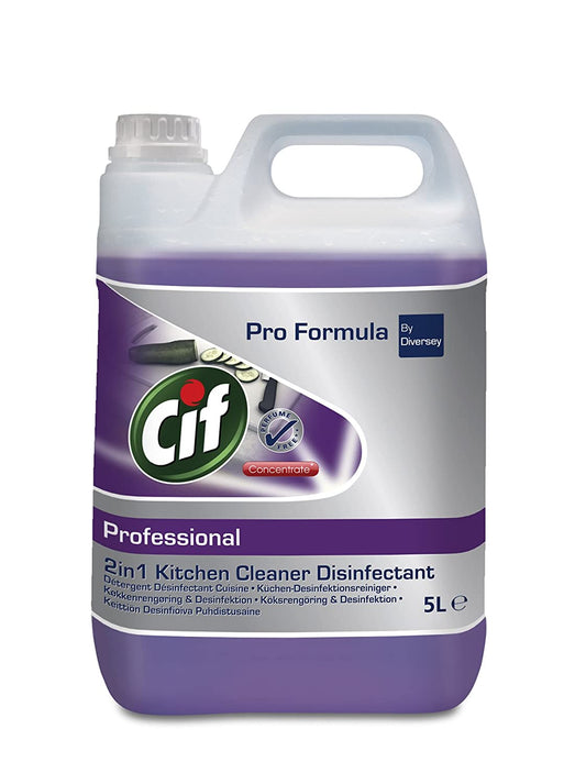 2in1 Kitchen Cleaner & Disinfectant Solution by Cif Pro-Formula 5 Litre