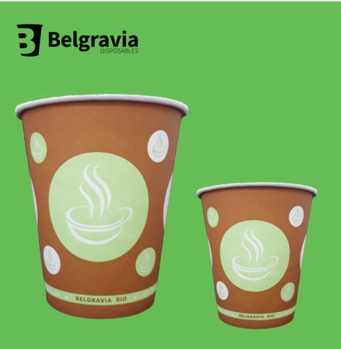 8oz Belgravia Biodegradable & Compostable Single Walled Paper Cups 50's
