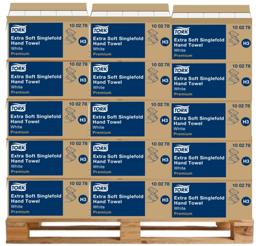 Tork 100278 Extra Soft Singlefold Hand Towels White H3, Premium, Embossed,15x200 Sheets