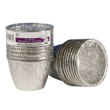 Caroline 10 - 100 Mini 6oz Pudding Basin Recyclable Aluminium Foil {Packs x 10}