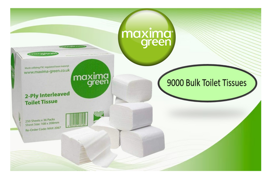 Maxima Bulk Pack Toilet Tissue 2-Ply 300 Sheets White (Pack of 30)