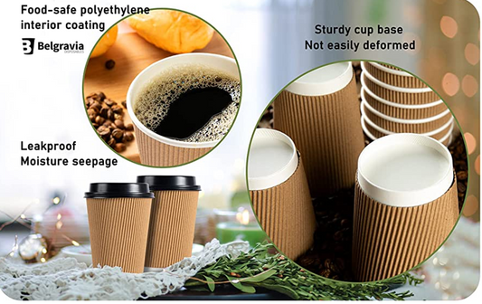 Belgravia 25cl/8oz Kraft Ripple Cup 500's (Renal)