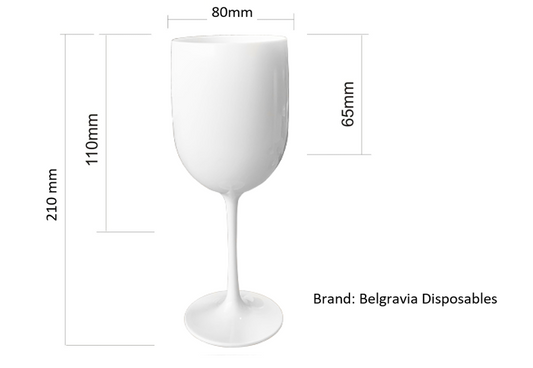 Belgravia Large Black Plastic Champagne / Wine Glasses Pack 6’s {480ml} (3283)