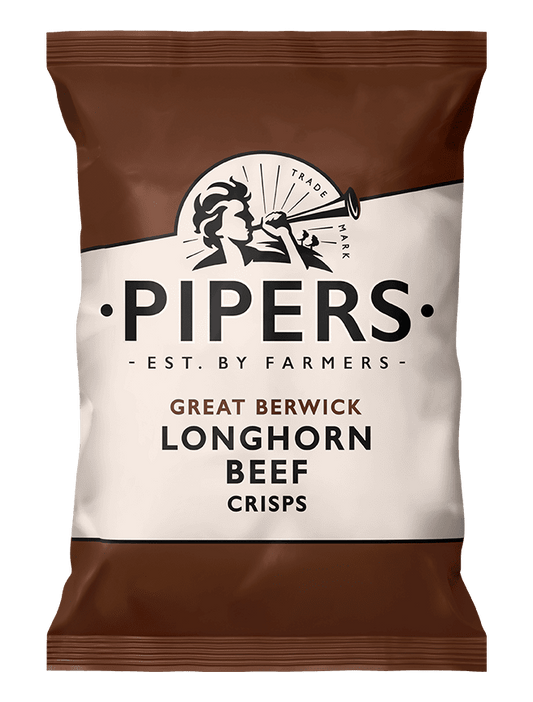 Pipers Gluten-Free Great Berwick Longhorn Beef Crisps Multi-Pack | 24 x 40g