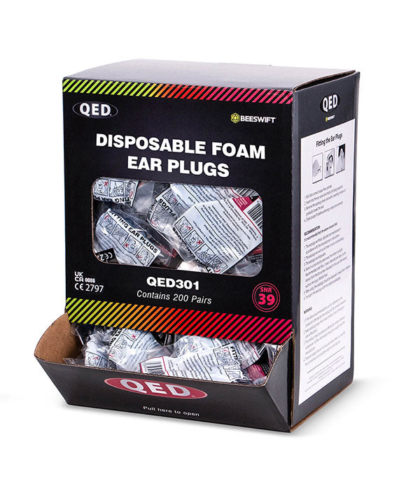 Beeswift Qed Disposable Foam Ear Plugs Blue Box 200's