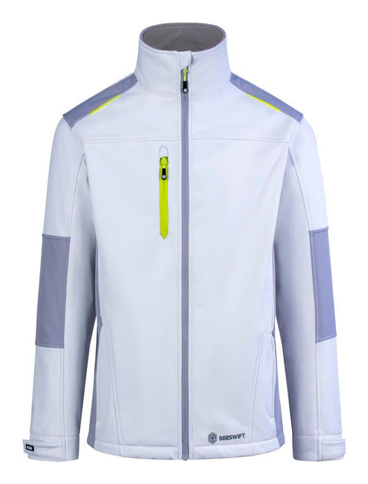 Flex Softshell Jacket Two-Tone White Grey ALL SIZES