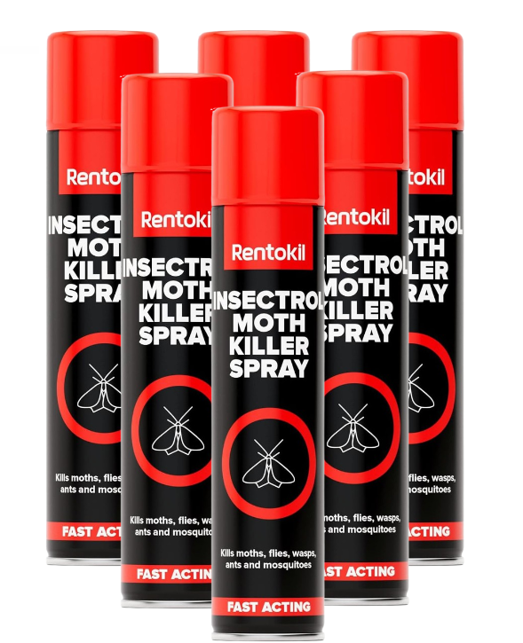 Rentokil Insectrol Moth Spray 300ml – Fast-Acting aerosol eliminates Moths & Larvae. Protects Clothes & Home.