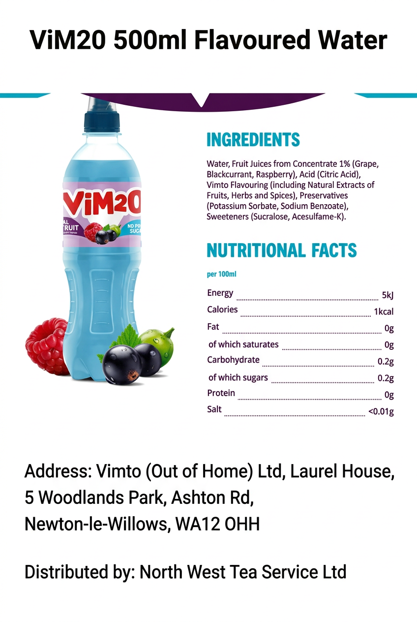 Vim2O Water 500ml Still Sportscap (Pack of 12)