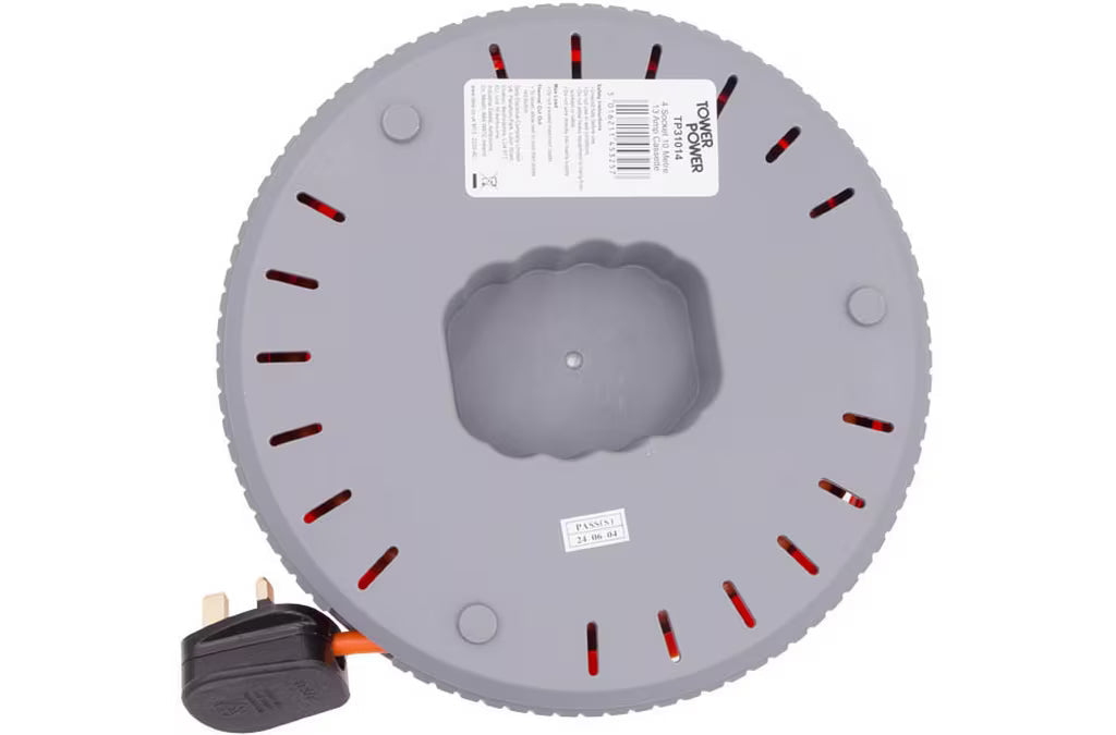 Tower 4 Socket 10 Metre 13 Amp Cable Reel Cassette