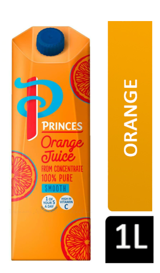 Princes 100% Pure Orange Juice 12 x 1L Tetra Pack