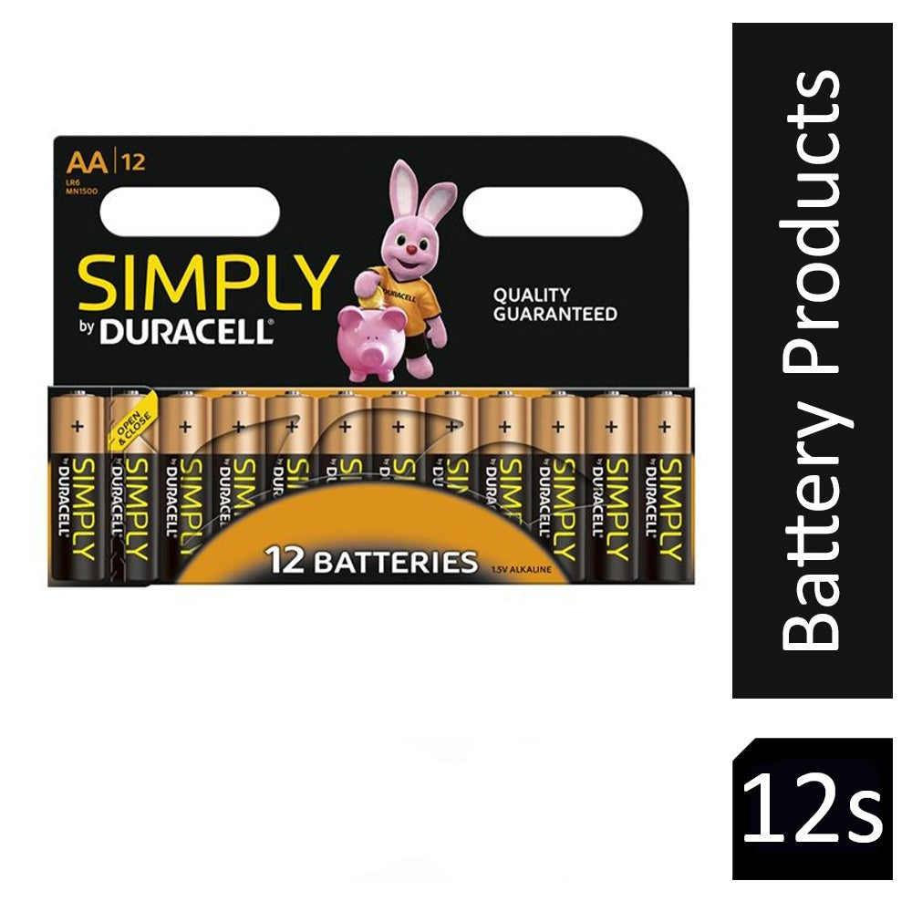 Duracell Simply AA Batteries {MN1500B12SIMPLY} Pack 12