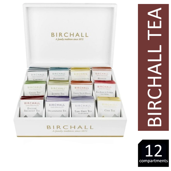 Birchall 12 Compartment White Display Box Supplied With 120 Mixed Envelope Premium Tea