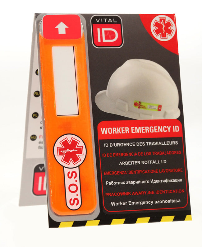 Vital Id Emergency Id Data Window Tag Orange Pack 25's
