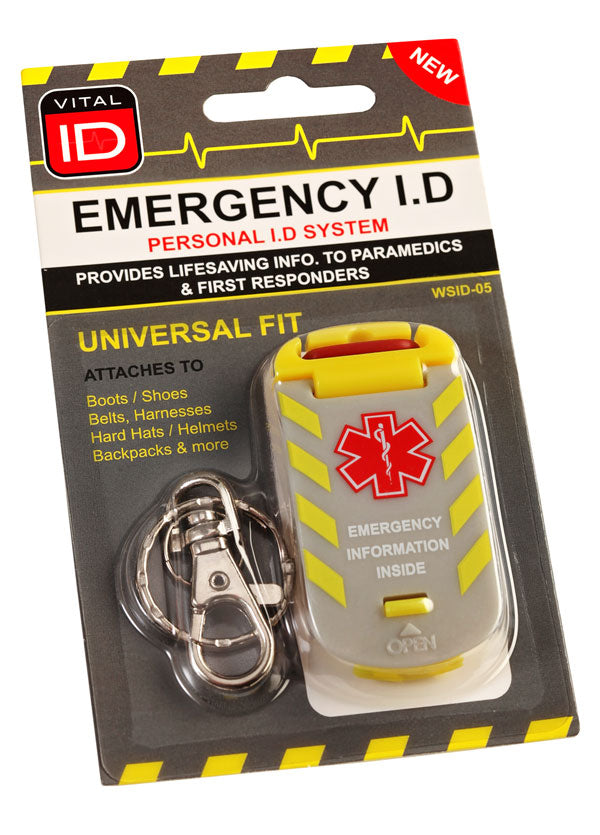 Vital Id Emergency Id Universal Fit Tag Yellow Pack 10's