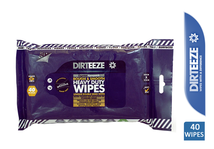 Dirteeze Rough and Smooth Scrubbing Trade Wipes, 40-Count Flowpack