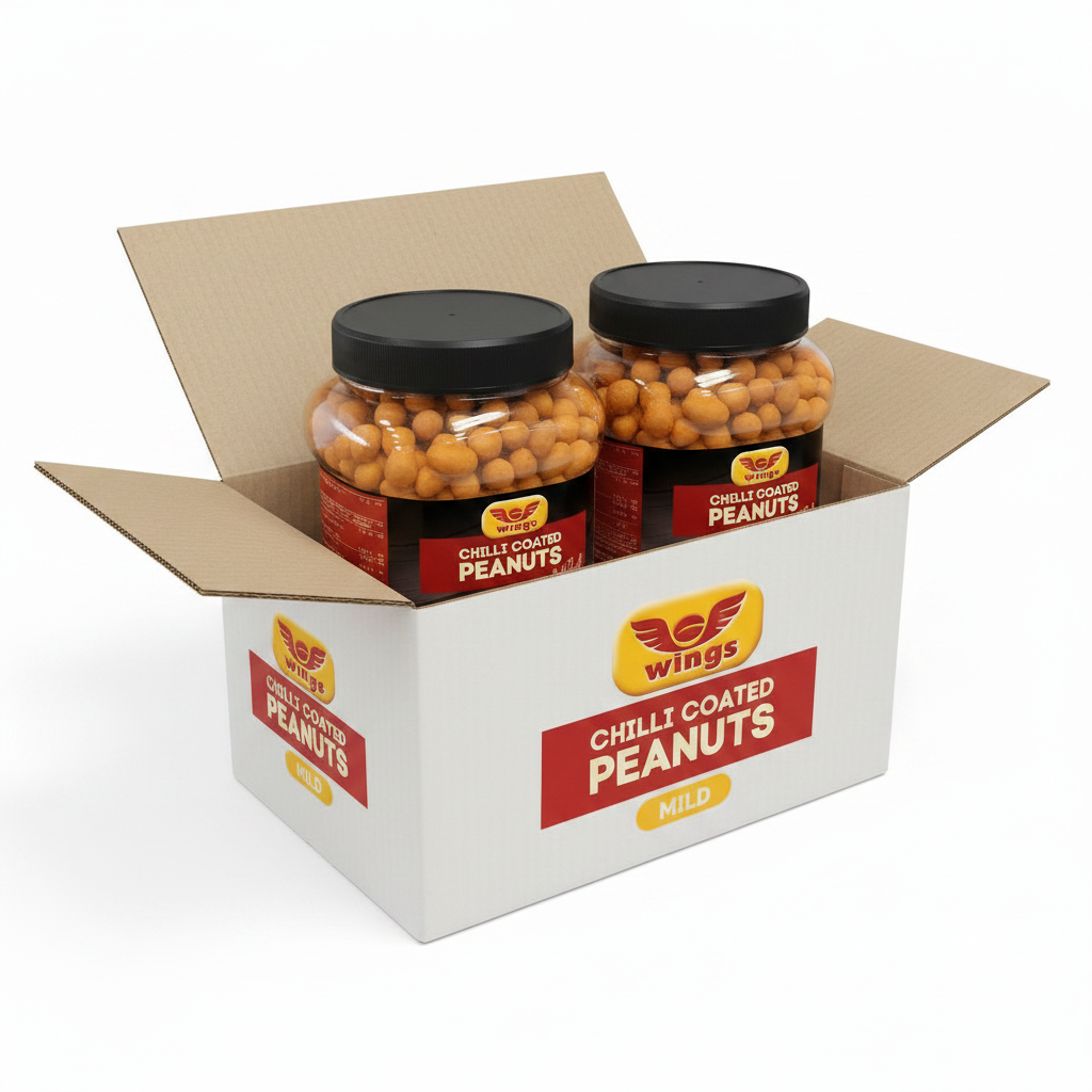 Wings Chilli Coated Peanuts 1.1kg | 1 x 1.1kg Resealable Tub