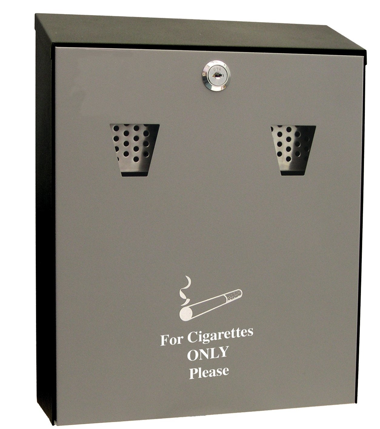 Cathedral (3.1 litre) Lockable Steel Ash & Cigarette Bin (Black)