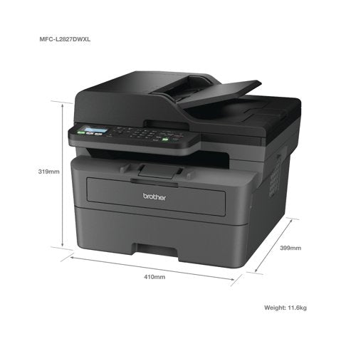 Brother MFC-L2827DWXL A4 4-in-1 Wireless Mono Laser Printer MFCL2827DWXLZU1