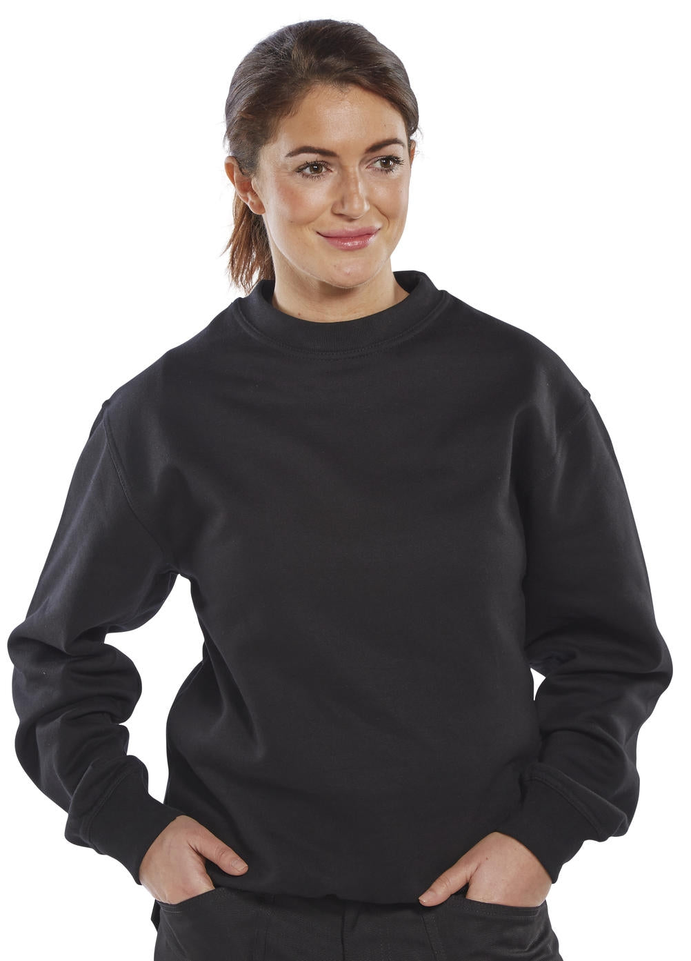 Beeswift Workwear Black Crew Necked Sweatshirt {All Sizes}