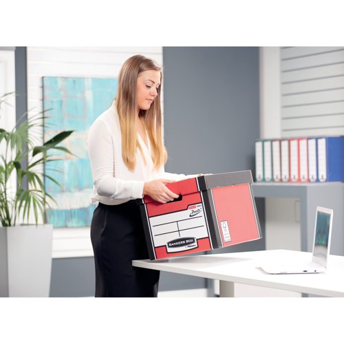 Bankers Box Premium Tall Storage Box Red (Pack of 5) 7260706