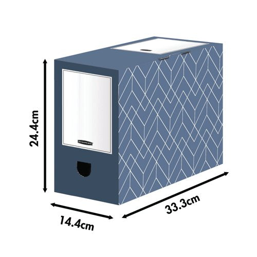 Bankers Box Decor Transfer File 150mm Slate Blue (Pack of 5) 4483901