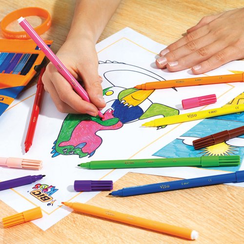 Bic Kids Visa Felt Tip Pens Ultra Fine Tip Assorted (Pack of 36) 829012