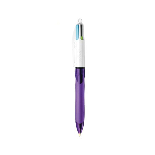 Bic 4 Colour Grip Fashion Retractable Ballpoint Pen (Pack of 12) 8922901