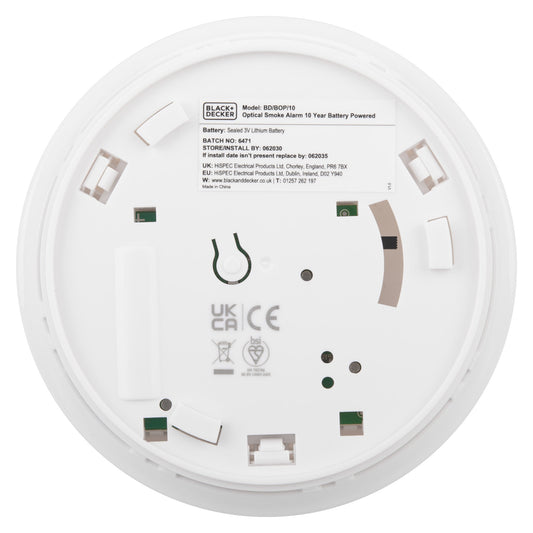 Black + Decker Smoke Alarm |10 Year Sealed Lithium Battery Life | Optical Sensor.