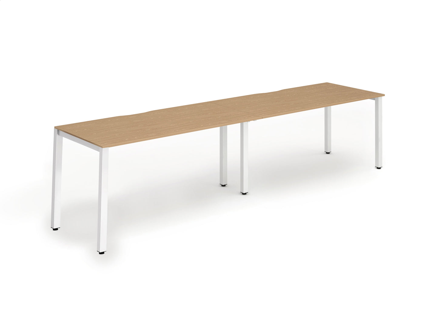 Dynamic Evolve Plus 1200mm Single Row 2 Person Desk Oak Top White Frame BE360