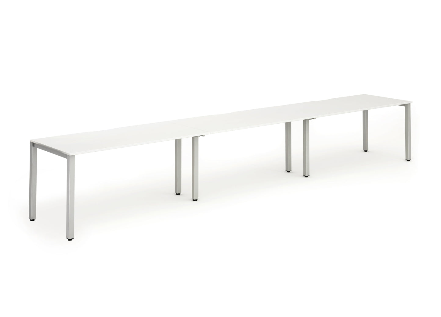 Dynamic Evolve Plus 1400mm Single Row 3 Person Desk White Top Silver Frame BE411
