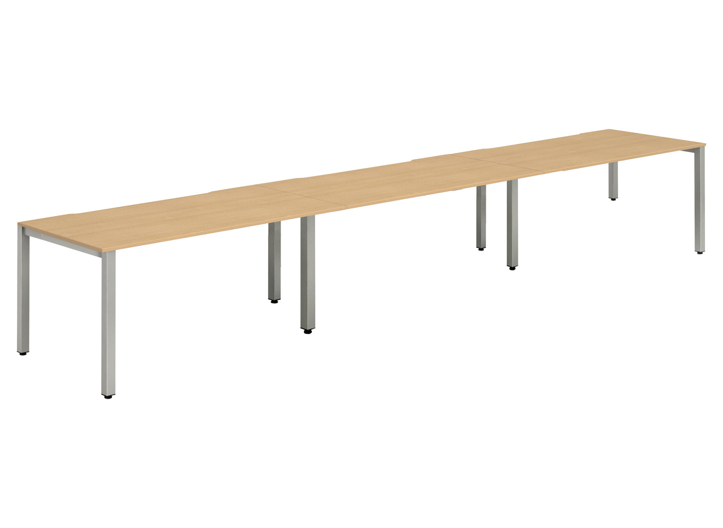 Dynamic Evolve Plus 1200mm Single Row 3 Person Desk Beech Top Silver Frame BE418