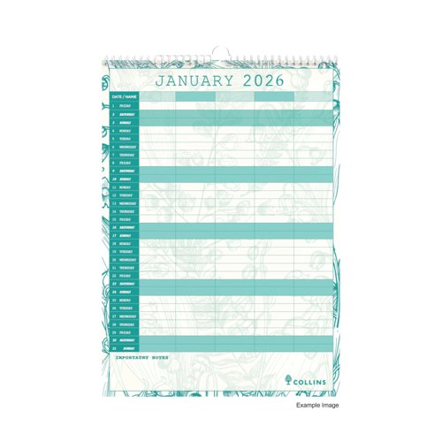 Collins Tara Wall Calendar Month To View A3 2026 TAFC135.26