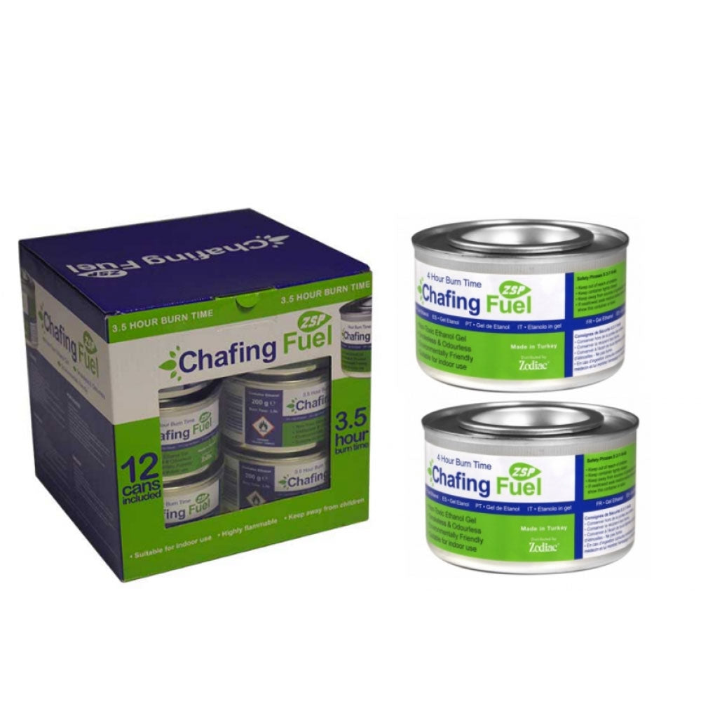 Chafing "Ethanol" Fuel 3.5hrs 12 Tins Non-toxic {Indoor & Outdoor}