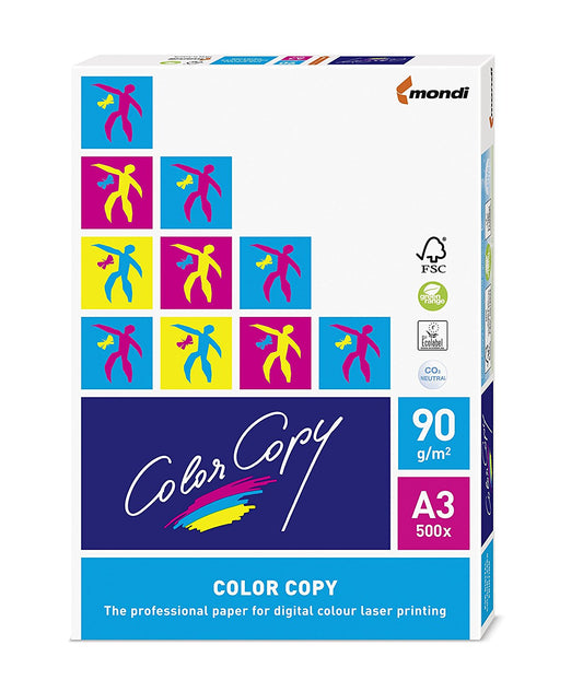 Mondi Color Copy Premium Super Smooth FSC Paper A3 90gsm White 72766 {Pack 500}