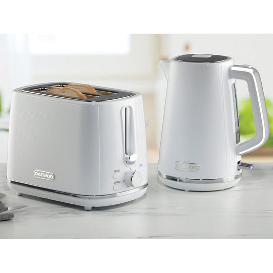 Daewoo Stirling Jug Kettle | 1.7Litre | Cordless Swivel Base | 3KW with Rapid Boil | White
