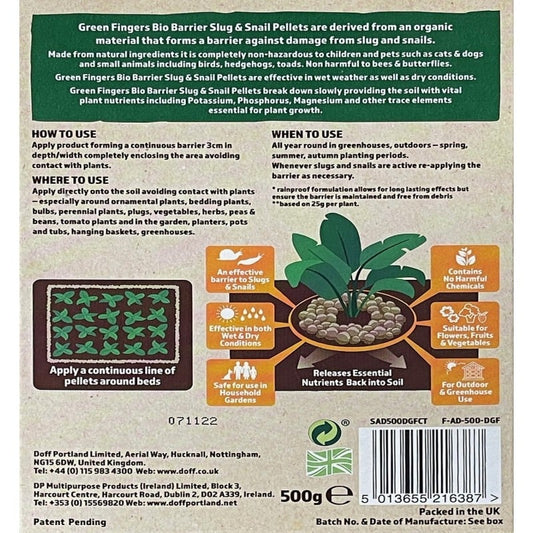 Doff Green Fingers Bio Barrier Slug & Snail Pellets 500g