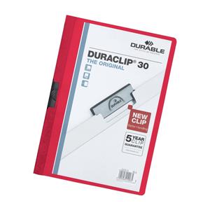 Durable Duraclip A4 Red Quotation Filing Folder Pack 25's