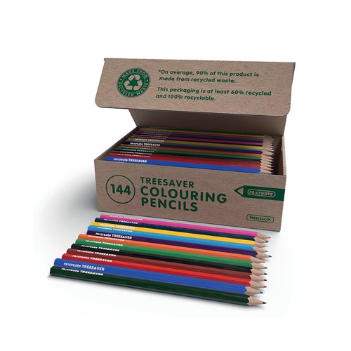 ReCreate Treesaver Recycled Colouring Pencils (Pack of 144) TREE144COL