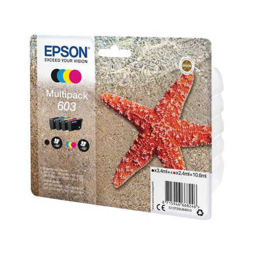 Epson 603 Starfish Ink Cartridge CMYK Multipack C13T03U64010