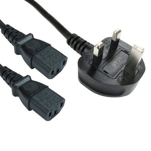 5 Star Power Cable 2m Splitter Kettle Lead C13 FS676491