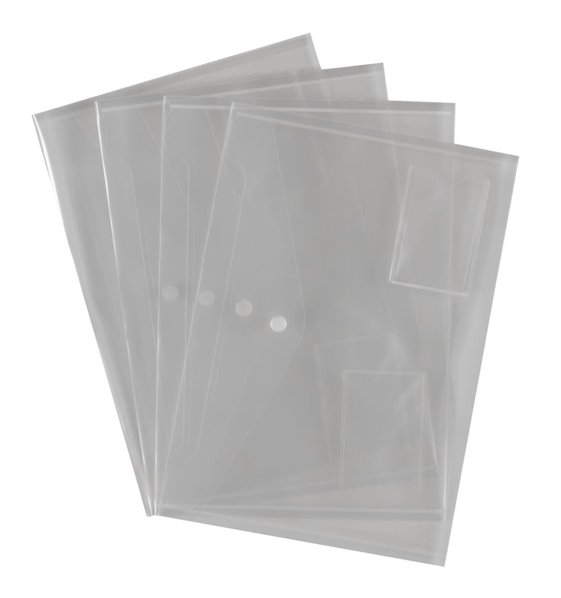 ValueX Popper Wallet Polypropylene A4 Clear (Pack 5) - 881200/1