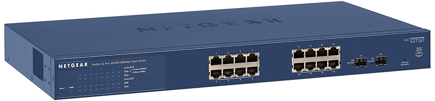 16 Port Gigabit Smart Switch with 2xSFP