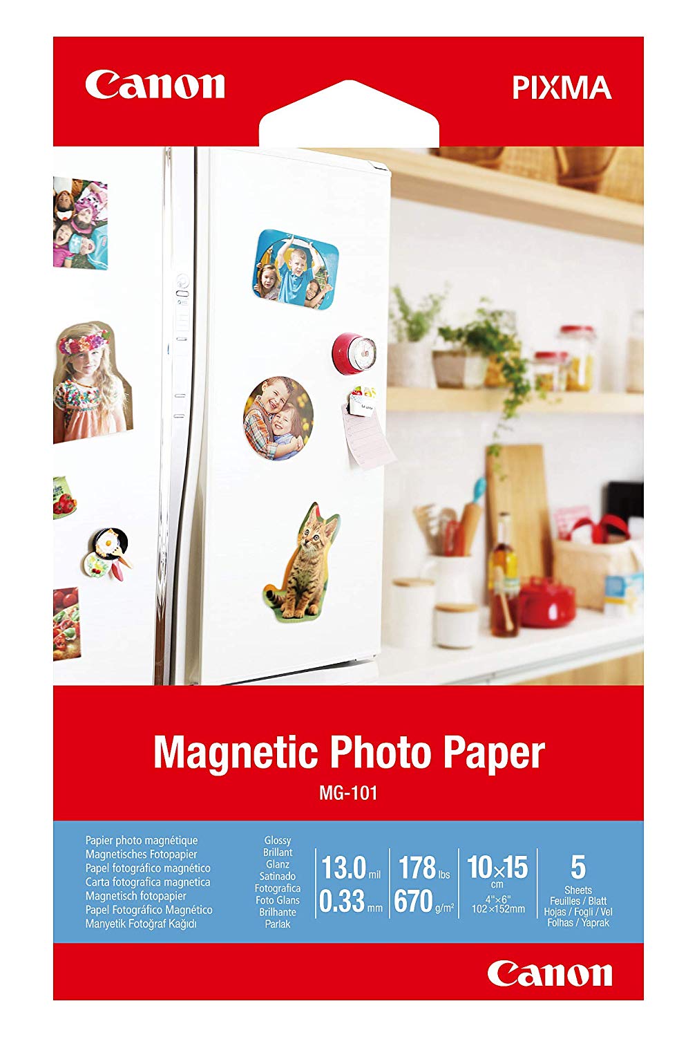 Canon MC-G01White 4 x 6 inch Magentic Photo Paper 5 sheets - 3634C002