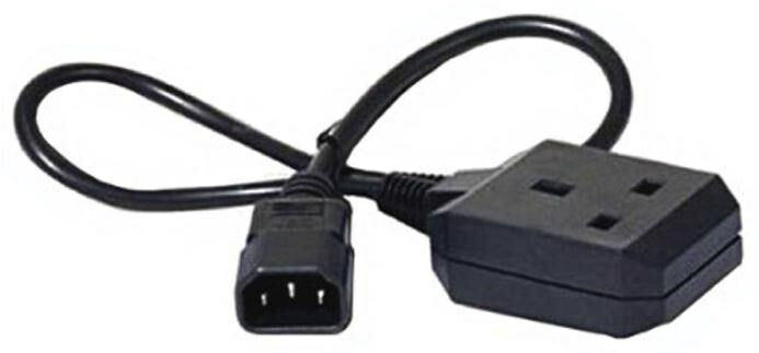 0.6m C14 to BS1363 Socket UK Power Cable