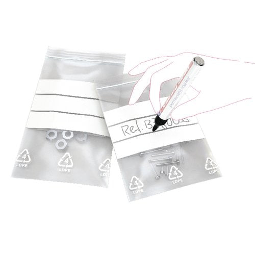 Write-On Minigrip Re-sealable Bag 89x114mm Clear (Pack of 1000) 11917