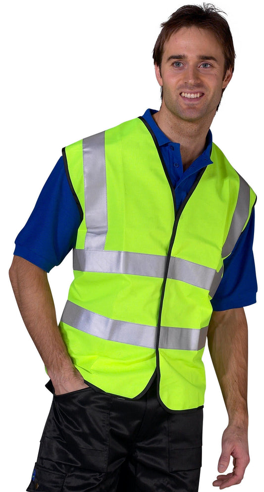 Beeswift Waistcoat Hi-Vis Polyester Yellow {All Sizes} - UK BUSINESS SUPPLIES