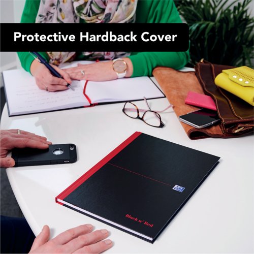Black n' Red Casebound Ruled Hardback Notebook A4 (Pack of 5) 100080446