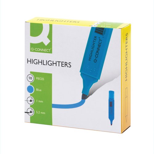 Q-Connect Blue Highlighter Pen (10 Pack) KF01114