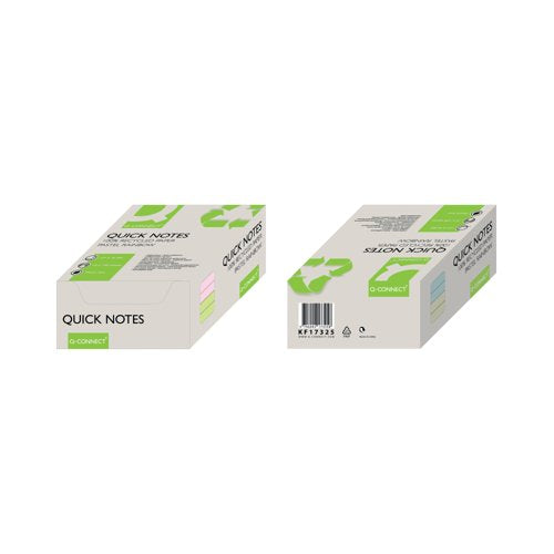 Q-Connect Recycled Notes 127x76mm Pastel Rainbow (Pack of 12) KF17325