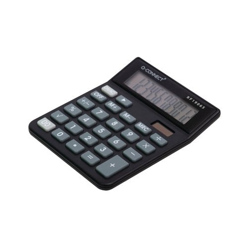 Q-Connect 12 Digit Table Top Calculator Medium Black KF19065